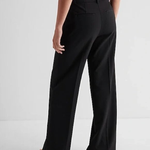 Express Editor Mid Rise Relaxed Trouser Pant, 4S, Black - Picture 3 of 8